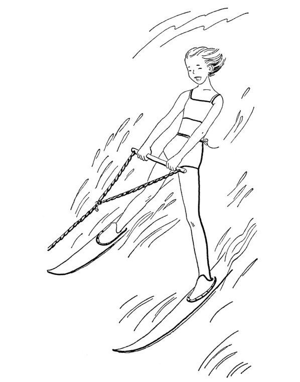 Plansa de colorat cu Waterski 1 1
